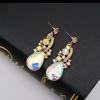 imageCSY Luxury Austrian Crystal Necklace Earrings Rhinestone Bridal Wedding Party Costume Jewelry Sets for Brides Bridesmaids WomenAB Crystal
