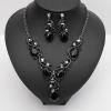 imageCSY Luxury Austrian Crystal Necklace Earrings Rhinestone Bridal Wedding Party Costume Jewelry Sets for Brides Bridesmaids WomenAll black