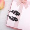 imageCSY Luxury Austrian Crystal Necklace Earrings Rhinestone Bridal Wedding Party Costume Jewelry Sets for Brides Bridesmaids WomenAll black