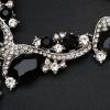 imageCSY Luxury Austrian Crystal Necklace Earrings Rhinestone Bridal Wedding Party Costume Jewelry Sets for Brides Bridesmaids WomenBlack