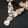 imageCSY Luxury Austrian Crystal Necklace Earrings Rhinestone Bridal Wedding Party Costume Jewelry Sets for Brides Bridesmaids WomenWhite CrystalGold Tone