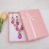 imageCSY Luxury Austrian Crystal Necklace Earrings Rhinestone Bridal Wedding Party Costume Jewelry Sets for Brides Bridesmaids Womenhot pink crystal  gold tone