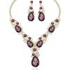 Amethyst-gold tone