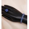 imageCSY 4 Pcs Elegant Bridal Jewelry Sets Austrian Marquise Crystal Wedding Necklace Dangle Earrings Tennis Bracelet Ring Set for Bride Women Costume Accessoriesroyal bluegold tone