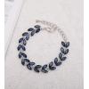 imageCSY 4 Pcs Elegant Bridal Jewelry Sets Austrian Marquise Crystal Wedding Necklace Dangle Earrings Tennis Bracelet Ring Set for Bride Women Costume Accessoriesnavy blue crystalplatinum tone