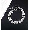 imageCSY 4 Pcs Elegant Bridal Jewelry Sets Austrian Marquise Crystal Wedding Necklace Dangle Earrings Tennis Bracelet Ring Set for Bride Women Costume Accessorieswhite crystalsilver tone