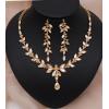 imageCSY 4 Pcs Elegant Bridal Jewelry Sets Austrian Marquise Crystal Wedding Necklace Dangle Earrings Tennis Bracelet Ring Set for Bride Women Costume Accessorieschampagne gold