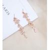 imageCSY 4 Pcs Elegant Bridal Jewelry Sets Austrian Marquise Crystal Wedding Necklace Dangle Earrings Tennis Bracelet Ring Set for Bride Women Costume Accessorieslight pink  gold tone