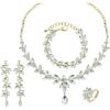 white crystal-gold tone