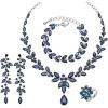 navy blue crystal-platinum tone