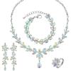 Iridescent AB Crystal - Silver tone