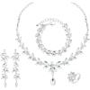 white crystal-silver tone