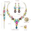 image:imageCSY Elegant Crystal Necklace Earrings Bracelet Ring Bridal Wedding Party Costume Jewelry Sets for Brides Women4 PcsSetGold Plated  Multicolor