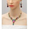 image:imageCSY Elegant Crystal Necklace Earrings Bracelet Ring Bridal Wedding Party Costume Jewelry Sets for Brides Women4 PcsSetGold Plated  Multicolor