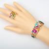 image:imageCSY Elegant Crystal Necklace Earrings Bracelet Ring Bridal Wedding Party Costume Jewelry Sets for Brides Women4 PcsSetGold Plated  Multicolor