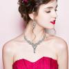 image:imageCSY Elegant Crystal Necklace Earrings Bracelet Ring Bridal Wedding Party Costume Jewelry Sets for Brides Women4 PcsSetGrey