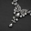 image:imageCSY Elegant Crystal Necklace Earrings Bracelet Ring Bridal Wedding Party Costume Jewelry Sets for Brides Women4 PcsSetGrey