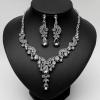 image:imageCSY Elegant Crystal Necklace Earrings Bracelet Ring Bridal Wedding Party Costume Jewelry Sets for Brides Women4 PcsSetGrey