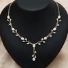 image:imageCSY Elegant Bridal Jewelry Sets Clear Cubic Zirconia Wedding Necklace Earrings Bracelet Set for Birdes Bridesmaids CZ Prom JewelryGoldNecklace Earrings Bracelet