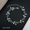 image:imageCSY Elegant Bridal Jewelry Sets Clear Cubic Zirconia Wedding Necklace Earrings Bracelet Set for Birdes Bridesmaids CZ Prom JewelryGreenNecklace Earrings Bracelet