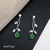image:imageCSY Elegant Bridal Jewelry Sets Clear Cubic Zirconia Wedding Necklace Earrings Bracelet Set for Birdes Bridesmaids CZ Prom JewelryGreenNecklace Earrings Bracelet