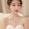 image:imageCSY Elegant Bridal Jewelry Sets Clear Cubic Zirconia Wedding Necklace Earrings Bracelet Set for Birdes Bridesmaids CZ Prom JewelryRose GoldNecklace Earrings Bracelet
