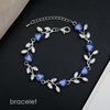 image:imageCSY Elegant Bridal Jewelry Sets Clear Cubic Zirconia Wedding Necklace Earrings Bracelet Set for Birdes Bridesmaids CZ Prom JewelryRoyal BlueNecklace Earrings Bracelet