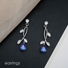 image:imageCSY Elegant Bridal Jewelry Sets Clear Cubic Zirconia Wedding Necklace Earrings Bracelet Set for Birdes Bridesmaids CZ Prom JewelryRoyal BlueNecklace Earrings Bracelet