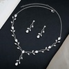 image:imageCSY Elegant Bridal Jewelry Sets Clear Cubic Zirconia Wedding Necklace Earrings Bracelet Set for Birdes Bridesmaids CZ Prom JewelrySilverNecklace Earrings Bracelet