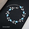 image:imageCSY Elegant Bridal Jewelry Sets Clear Cubic Zirconia Wedding Necklace Earrings Bracelet Set for Birdes Bridesmaids CZ Prom JewelrySky BlueNecklace Earrings Bracelet