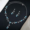 image:imageCSY Elegant Bridal Jewelry Sets Clear Cubic Zirconia Wedding Necklace Earrings Bracelet Set for Birdes Bridesmaids CZ Prom JewelrySky BlueNecklace Earrings Bracelet