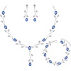 Royal Blue-Necklace Earrings Bracelet