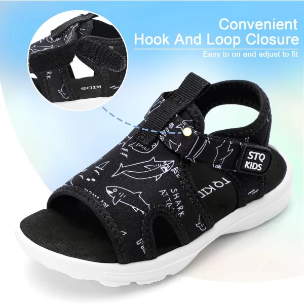 STQ KIDS Toddler Sandals Cute Summer Lightweight Open Toe Slip on Sandals for Boys Girls