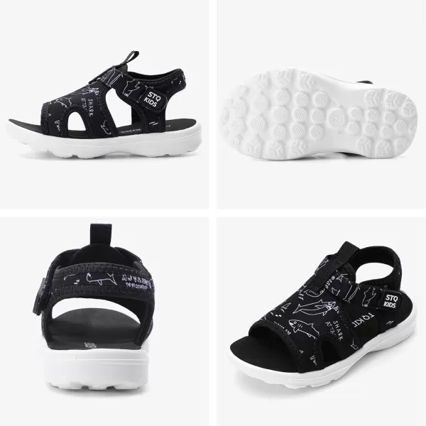 STQ KIDS Toddler Sandals Cute Summer Lightweight Open Toe Slip on Sandals for Boys Girls