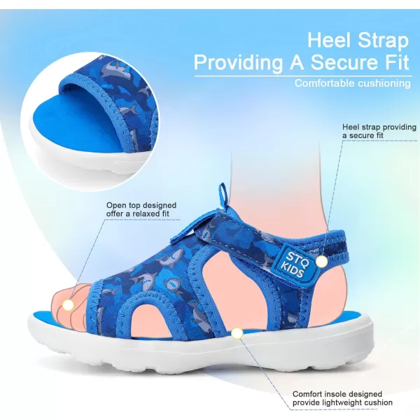 STQ KIDS Toddler Sandals Cute Summer Lightweight Open Toe Slip on Sandals for Boys Girls
