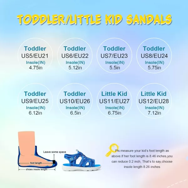 STQ KIDS Toddler Sandals Cute Summer Lightweight Open Toe Slip on Sandals for Boys Girls