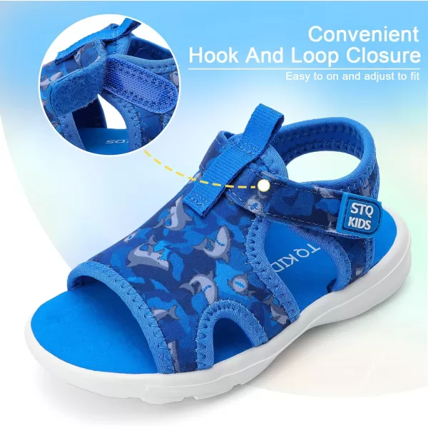STQ KIDS Toddler Sandals Cute Summer Lightweight Open Toe Slip on Sandals for Boys Girls