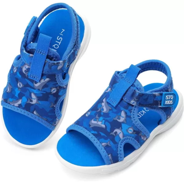 STQ KIDS Toddler Sandals Cute Summer Lightweight Open Toe Slip on Sandals for Boys Girls