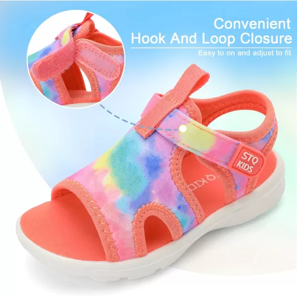 STQ KIDS Toddler Sandals Cute Summer Lightweight Open Toe Slip on Sandals for Boys Girls