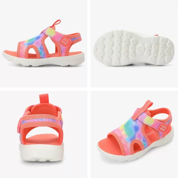 STQ KIDS Toddler Sandals Cute Summer Lightweight Open Toe Slip on Sandals for Boys Girls
