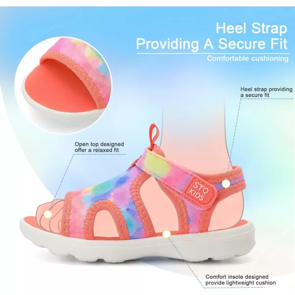 STQ KIDS Toddler Sandals Cute Summer Lightweight Open Toe Slip on Sandals for Boys Girls