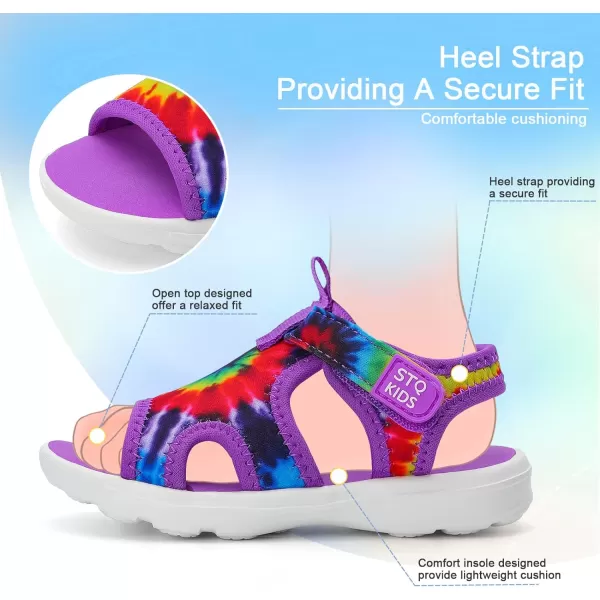 STQ KIDS Toddler Sandals Cute Summer Lightweight Open Toe Slip on Sandals for Boys Girls