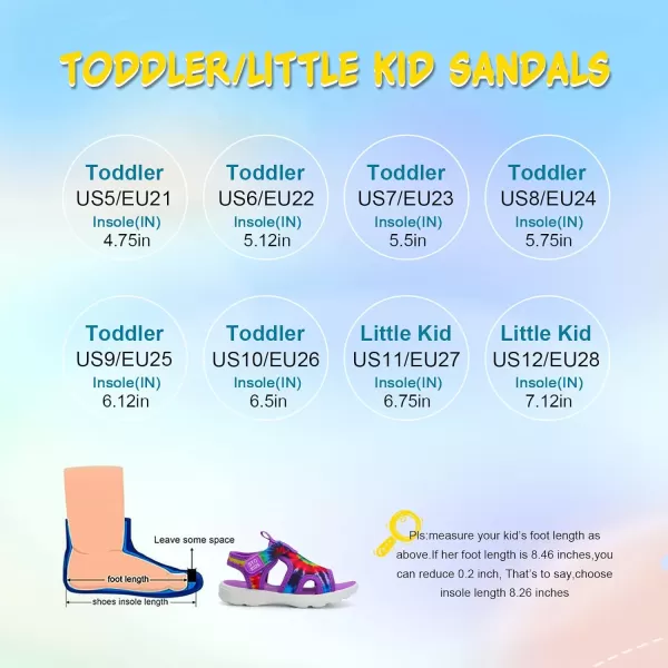 STQ KIDS Toddler Sandals Cute Summer Lightweight Open Toe Slip on Sandals for Boys Girls