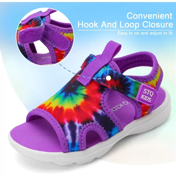 STQ KIDS Toddler Sandals Cute Summer Lightweight Open Toe Slip on Sandals for Boys Girls