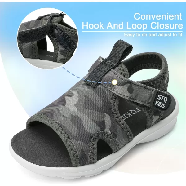STQ KIDS Toddler Sandals Cute Summer Lightweight Open Toe Slip on Sandals for Boys Girls