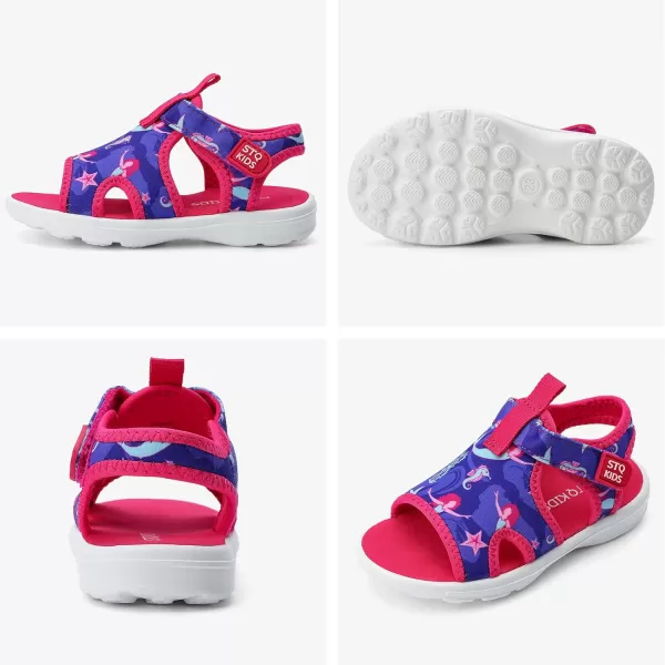 STQ KIDS Toddler Sandals Cute Summer Lightweight Open Toe Slip on Sandals for Boys Girls