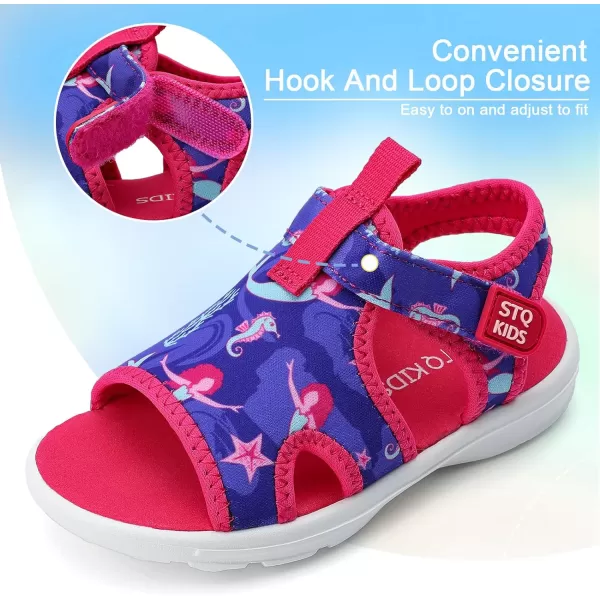 STQ KIDS Toddler Sandals Cute Summer Lightweight Open Toe Slip on Sandals for Boys Girls