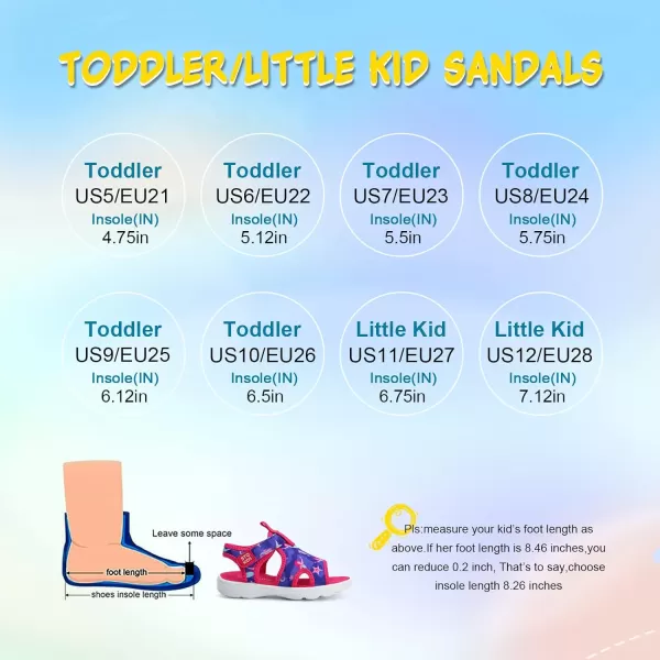 STQ KIDS Toddler Sandals Cute Summer Lightweight Open Toe Slip on Sandals for Boys Girls