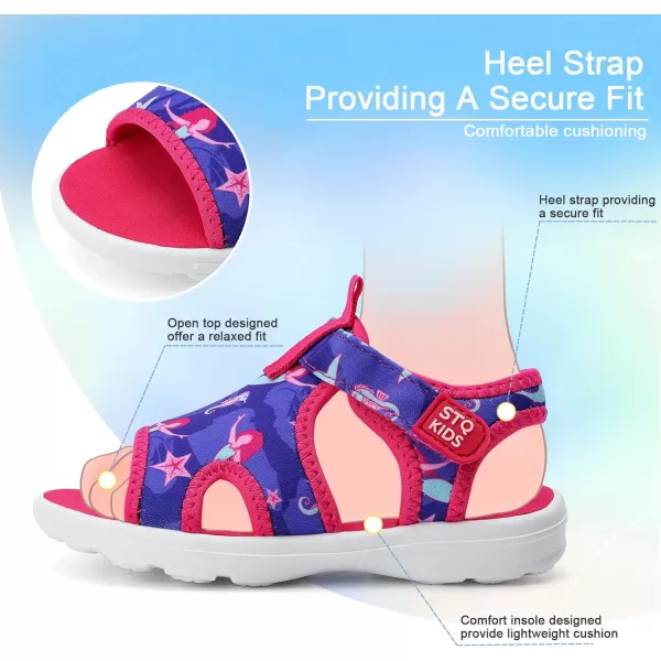 STQ KIDS Toddler Sandals Cute Summer Lightweight Open Toe Slip on Sandals for Boys Girls