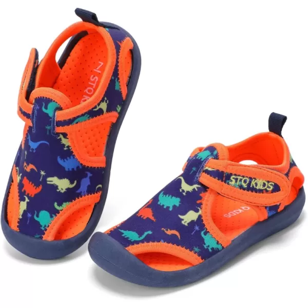 Navy Orange Dinosaur